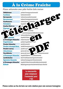 Tarifs pizzas crème fraîche — miniature